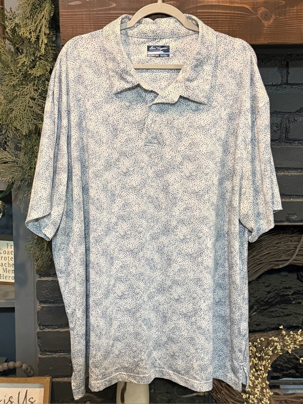 Ben Hogan Performance Men’s Blue Speckled Golf Polo – Size 3XL